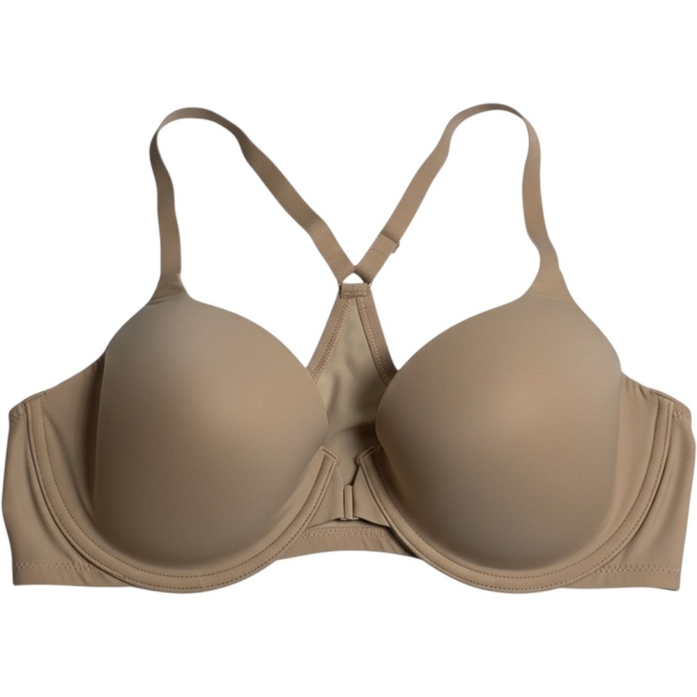 NEW Natori Smooth Underwire Racerback Bra Women 38C Beige Nude Front Close